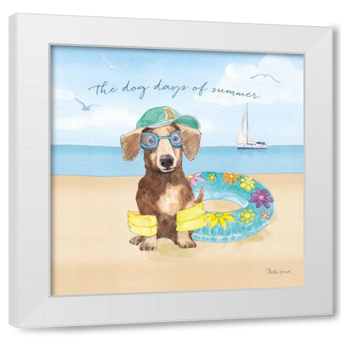 Summer Paws III White Modern Wood Framed Art Print by Grove, Beth