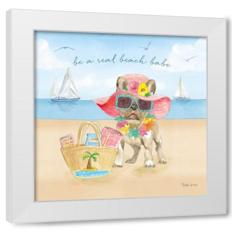 Summer Paws IV White Modern Wood Framed Art Print by Grove, Beth