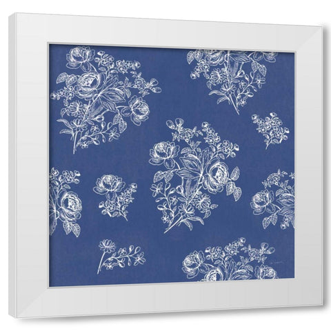 Toile Roses Pattern IA White Modern Wood Framed Art Print by Schlabach, Sue