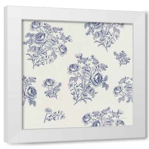 Toile Roses Pattern IC White Modern Wood Framed Art Print by Schlabach, Sue