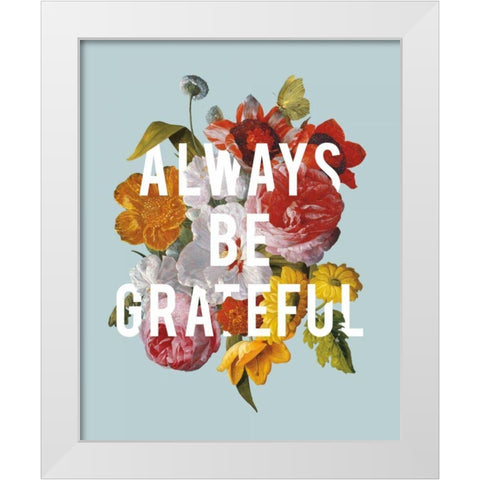 Floral Sentiment I Crop White Modern Wood Framed Art Print by Wild Apple Portfolio