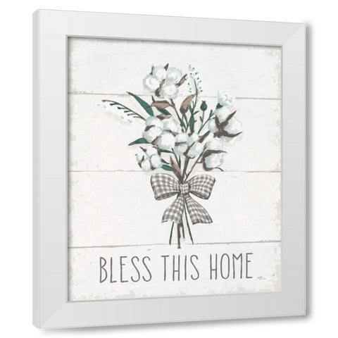 Blessed II Black Bow White Modern Wood Framed Art Print by Penner, Janelle