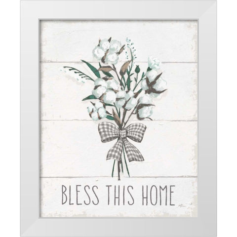 Blessed II Black Bow White Modern Wood Framed Art Print by Penner, Janelle