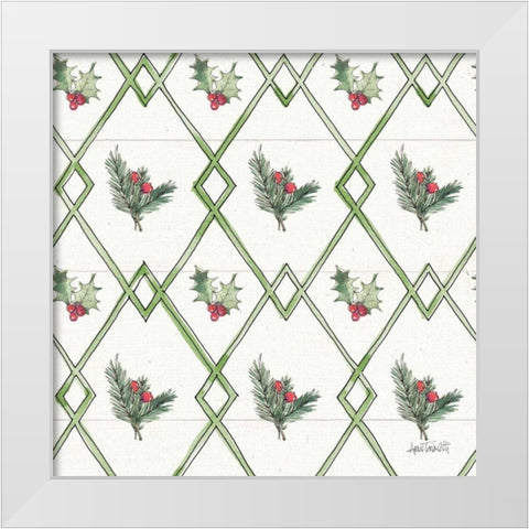 Modern Farmhouse Pattern IVB Christmas White Modern Wood Framed Art Print by Tavoletti, Anne