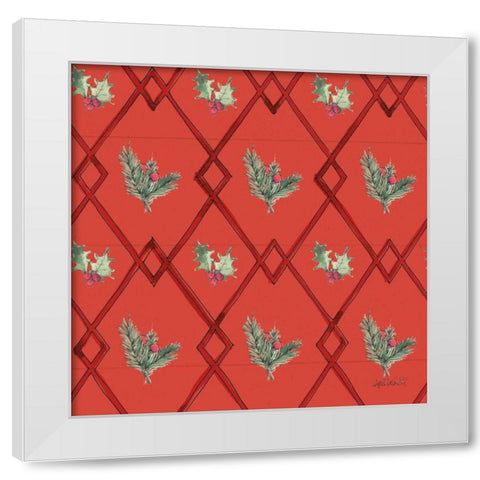 Modern Farmhouse Pattern IVC Christmas White Modern Wood Framed Art Print by Tavoletti, Anne