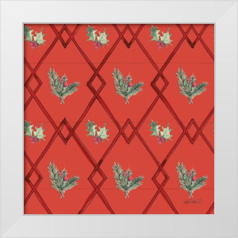 Modern Farmhouse Pattern IVC Christmas White Modern Wood Framed Art Print by Tavoletti, Anne