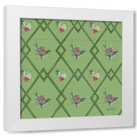 Modern Farmhouse Pattern IVD Christmas White Modern Wood Framed Art Print by Tavoletti, Anne