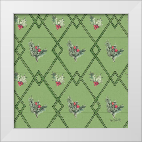 Modern Farmhouse Pattern IVD Christmas White Modern Wood Framed Art Print by Tavoletti, Anne