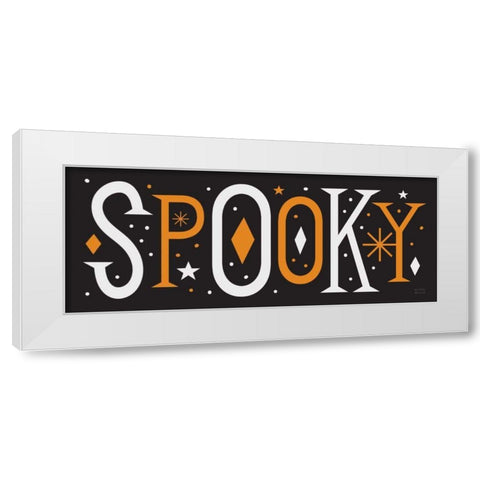 Festive Fright Spooky White Modern Wood Framed Art Print by Mullan, Michael