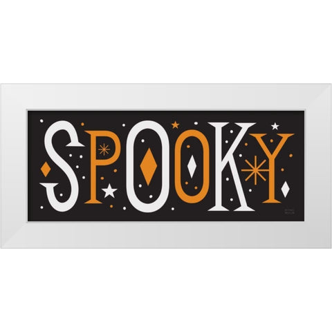 Festive Fright Spooky White Modern Wood Framed Art Print by Mullan, Michael