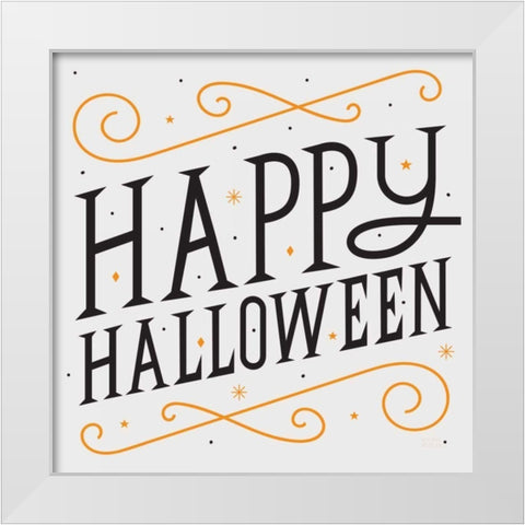 Festive Fright II White Modern Wood Framed Art Print by Mullan, Michael