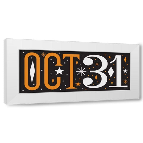 Festive Fright October 31 III White Modern Wood Framed Art Print by Mullan, Michael