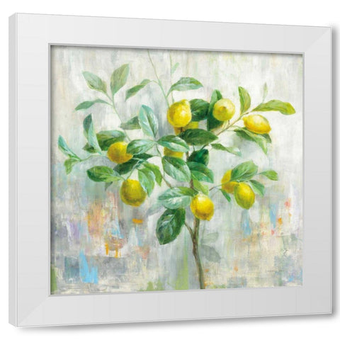 Lemon Branch White Modern Wood Framed Art Print by Nai, Danhui