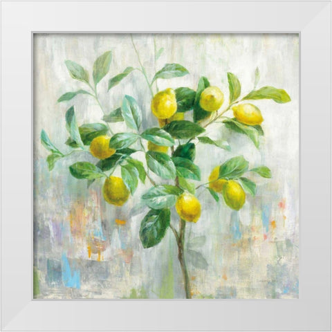 Lemon Branch White Modern Wood Framed Art Print by Nai, Danhui