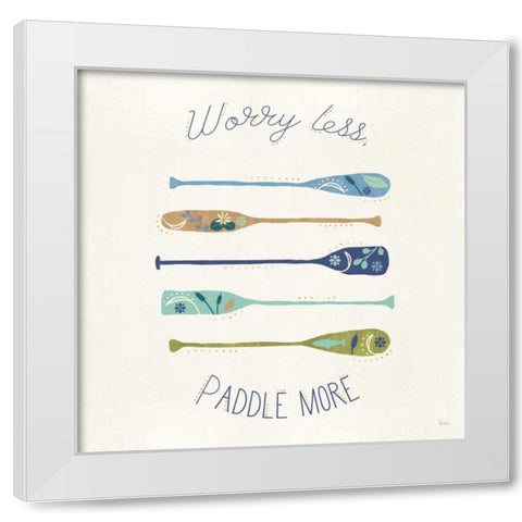 Otomi Lake VII Paddles White Modern Wood Framed Art Print by Charron, Veronique