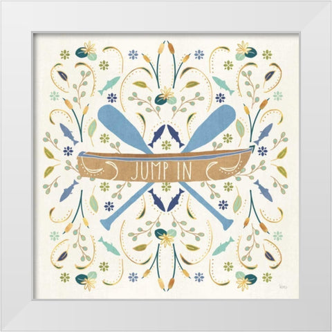 Otomi Lake III Rowboat White Modern Wood Framed Art Print by Charron, Veronique