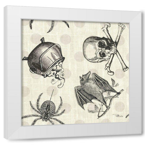 Be Scary Pattern IA White Modern Wood Framed Art Print by Pela Studio