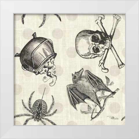 Be Scary Pattern IA White Modern Wood Framed Art Print by Pela Studio