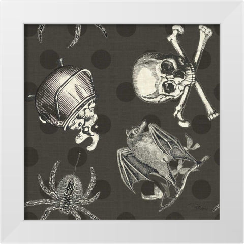 Be Scary Pattern IC White Modern Wood Framed Art Print by Pela Studio