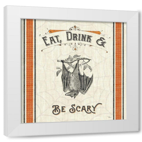 Be Scary IV White Modern Wood Framed Art Print by Pela Studio