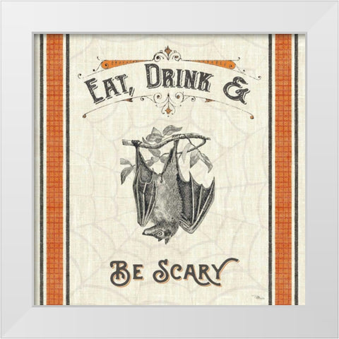 Be Scary IV White Modern Wood Framed Art Print by Pela Studio