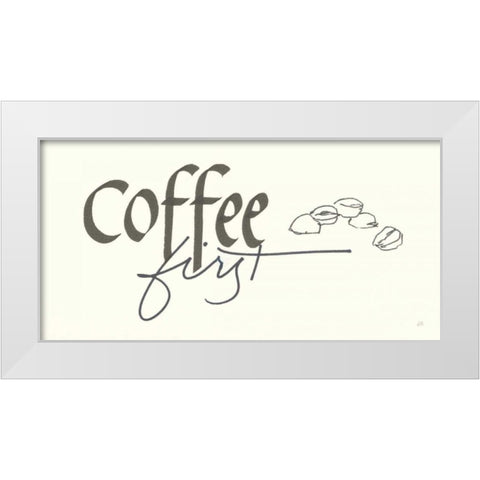 Coffee Sayings III White Modern Wood Framed Art Print by Paschke, Chris