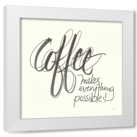 Coffee Sayings IV White Modern Wood Framed Art Print by Paschke, Chris