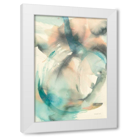 In Motion II White Modern Wood Framed Art Print by Nai, Danhui