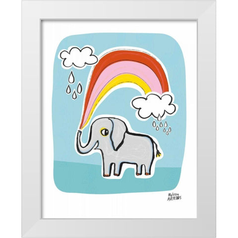 Wild About You Elephant White Modern Wood Framed Art Print by Averinos, Melissa