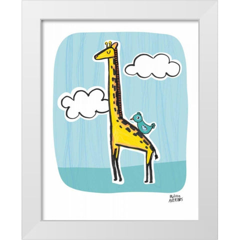Wild About You Giraffe White Modern Wood Framed Art Print by Averinos, Melissa