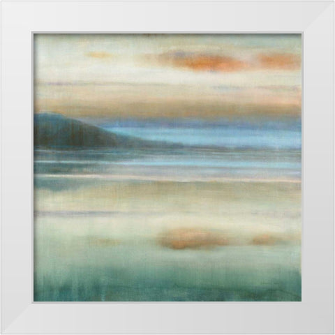 Coastal Sunset White Modern Wood Framed Art Print by Nai, Danhui