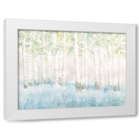 Soft Birches White Modern Wood Framed Art Print by Wiens, James