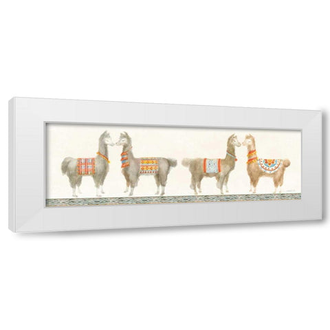 Festive Llama V White Modern Wood Framed Art Print by Nai, Danhui