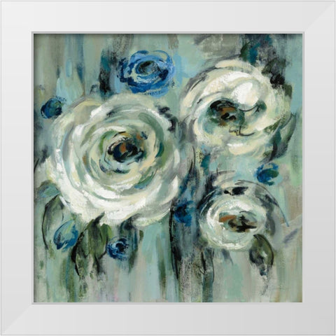 Big Sage Flowers White Modern Wood Framed Art Print by Vassileva, Silvia
