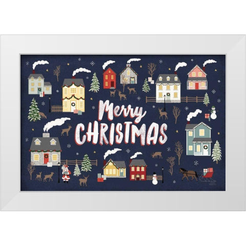 Christmas Village I White Modern Wood Framed Art Print by Marshall, Laura