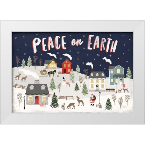 Christmas Village II White Modern Wood Framed Art Print by Marshall, Laura