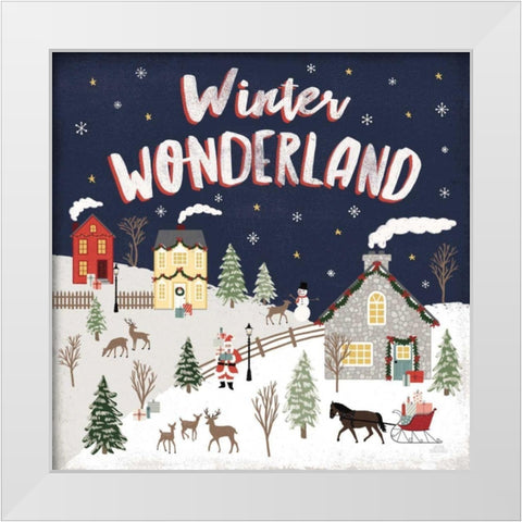 Christmas Village III White Modern Wood Framed Art Print by Marshall, Laura