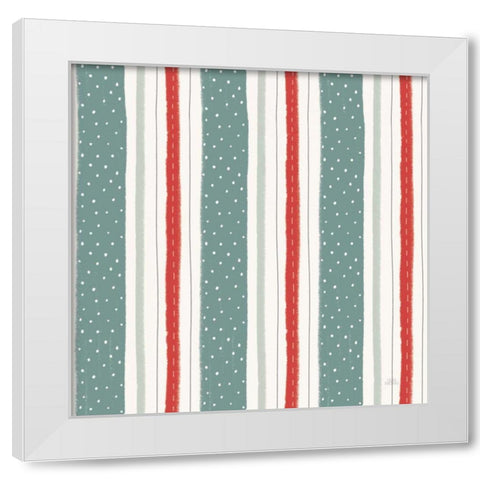 Christmas Village Pattern IIA White Modern Wood Framed Art Print by Marshall, Laura