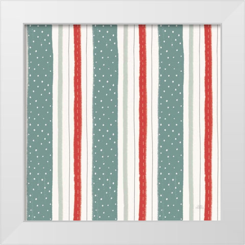 Christmas Village Pattern IIA White Modern Wood Framed Art Print by Marshall, Laura