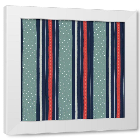 Christmas Village Pattern IIB White Modern Wood Framed Art Print by Marshall, Laura