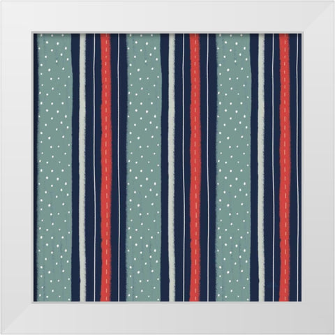 Christmas Village Pattern IIB White Modern Wood Framed Art Print by Marshall, Laura