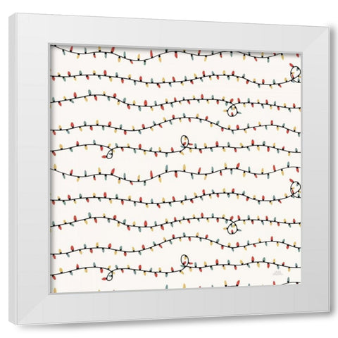 Christmas Village Pattern V White Modern Wood Framed Art Print by Marshall, Laura