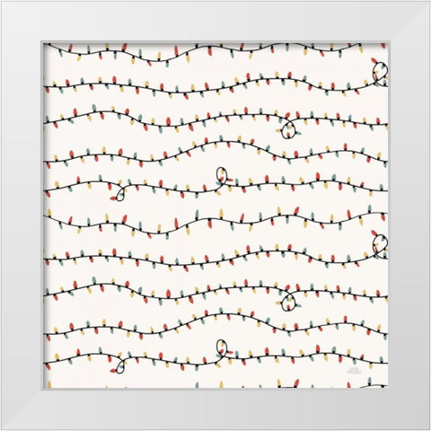 Christmas Village Pattern V White Modern Wood Framed Art Print by Marshall, Laura