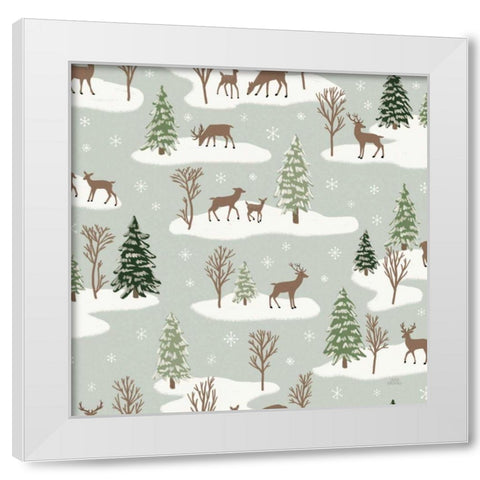 Christmas Village Pattern VI White Modern Wood Framed Art Print by Marshall, Laura