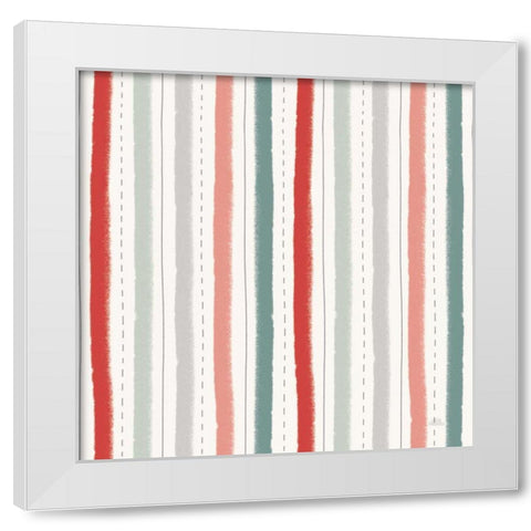 Christmas Village Pattern VII White Modern Wood Framed Art Print by Marshall, Laura