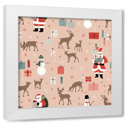 Christmas Village Pattern VIIIA White Modern Wood Framed Art Print by Marshall, Laura