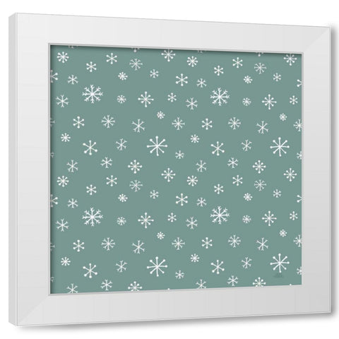 Christmas Village Pattern IXA White Modern Wood Framed Art Print by Marshall, Laura