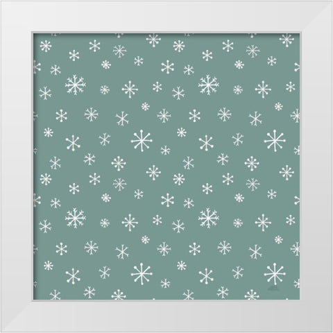 Christmas Village Pattern IXA White Modern Wood Framed Art Print by Marshall, Laura