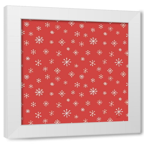 Christmas Village Pattern IXB White Modern Wood Framed Art Print by Marshall, Laura
