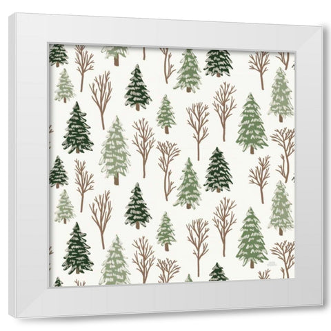 Christmas Village Pattern X White Modern Wood Framed Art Print by Marshall, Laura